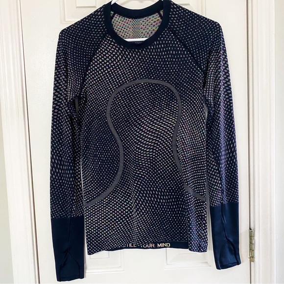 lululemon athletica Tops - LULULEMON • Neon + Black Swiftly Tech 2.0 Grid Warp Long Sleeve Top